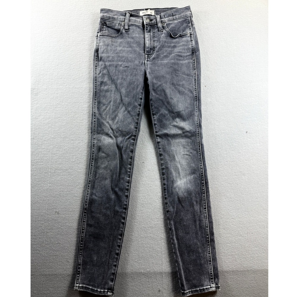 Madewell 10" High-Rise Skinny Jeans Women 26 Gray Washed Denim 26x27
